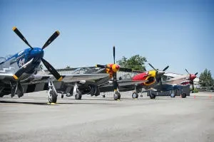 Aircraft displayed together for aviation buyers