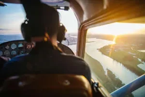 Pilot flying a Cessna aircraft for a FlyHigh marketplace search