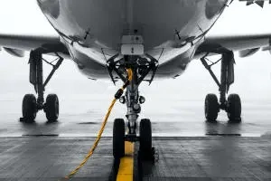 Private jet inside a hangar for aircraft buyers